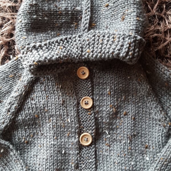 Chunky Tweed Hooded Baby Jacket