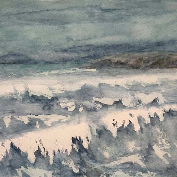 Original Watercolour - Strength of Waves