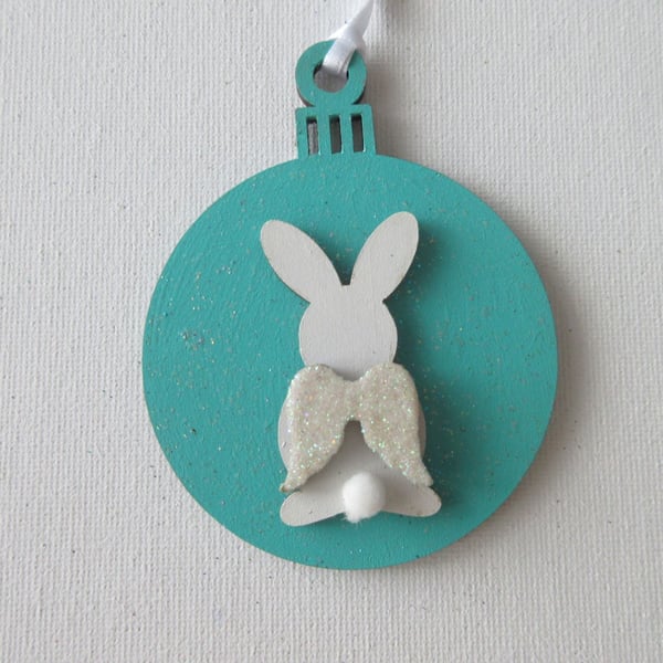 Hanging Decoration Christmas Tree Bauble Bunny Rabbit Memorial Angel Wings