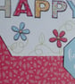 Happy Birthday Card - Stitched Floral Design - Image 5