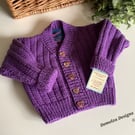 Hand Knitted Baby Girls Cardigan Size 1 - 2 years size 