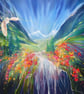 Caught in the Act is a framed print on canvas an idyllic alpine scene exploding  - Image 2