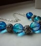 CAPRI BLUE AND SILVER NECKLACE.   - Image 4