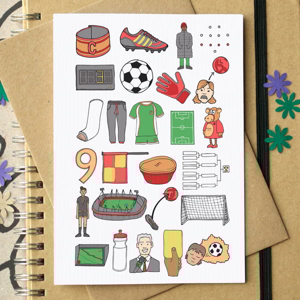 Football Alphabet Greetings Card