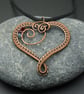 Customisable Copper Wire Weave Heart Birthstone Pendant - 7th Anniversary gift - Image 4