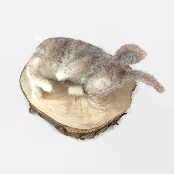 Sleeping bunny needle felted model sculpture - Folksy