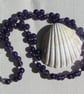 Purple Amethyst Crystal Gemstone Beaded Statement Necklace "Violet Joy" - Image 1
