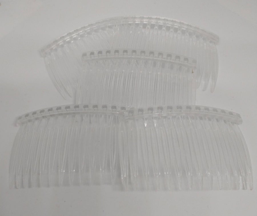 Hair Comb Blanks x 6 Clear Plastic (3 x 1.5 inch)