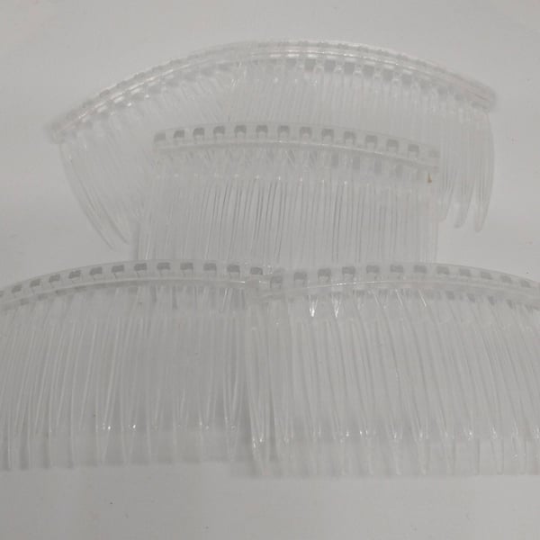 Hair Comb Blanks x 6 Clear Plastic (3 x 1.5 inch)
