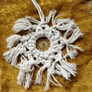 Christmas Snowflake Macrame Art  4"