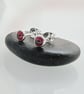 STUD EARRINGS Classic garnet stud earrings, Handmade Urban Design Jewellery