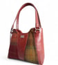 Alaula - Handcrafted Burgundy Leather & Tweed Handbag - Image 4