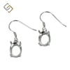 Earrings with 7x9mm Oval Basket Setting in Sterling Silver