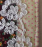 Slow-Stitch Keyring - Brown Floral Lace - Image 3