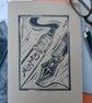 'Mightier than the Sword', Lino Printed Sketchbook, Second Version - Image 3
