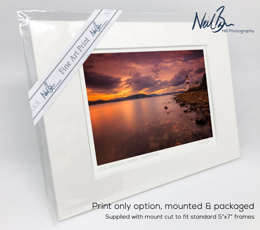 Cloch Lighthouse Gourock Inverclyde Scotland - A6 (7" x 5") Unframed Print