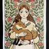 Animal guardian 1 mystical folk art wall art print fox