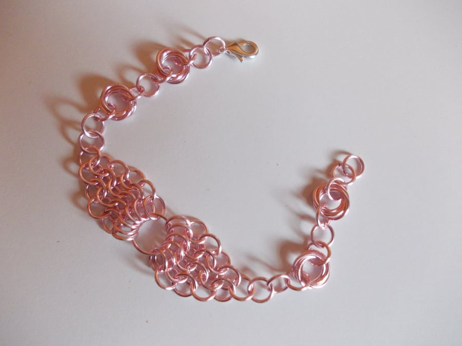 Pink chainmaille bracelet