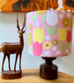 Fun PINK MAGENTA RETRO Tulip Floral Lampshade in 60s 70s Vintage fabric - Image 2