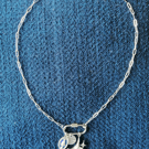 Silver carabiner charm necklace