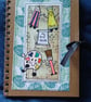 Quirky art art, whimsical decorated sketch book with quirky art character
