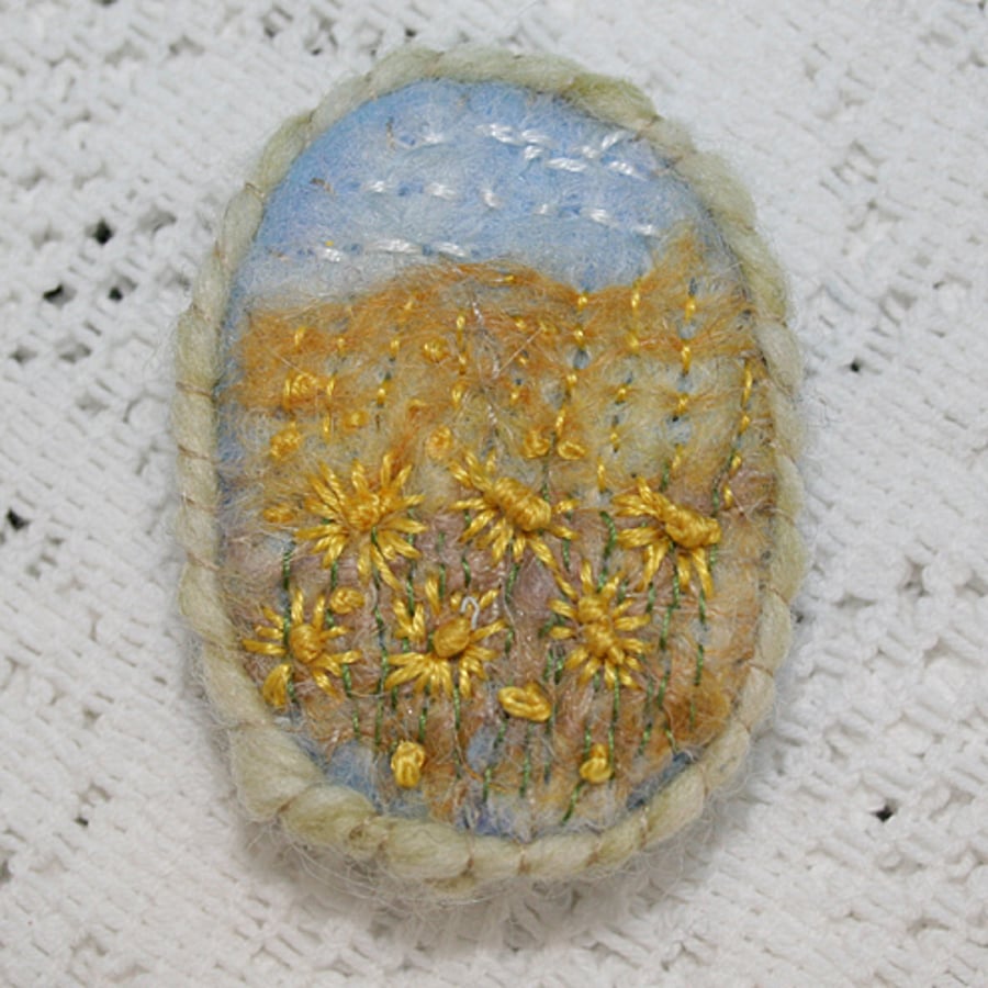 Corn Marigold - Brooch