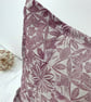 Hand Printed Organic Cotton Square Cushion - ASTA - Raspberry Red - Image 2