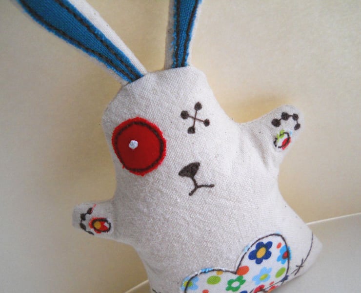 embroidered zombie bunny rabbit - Folksy