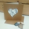 25th Wedding Anniversary Card, Silver Heart