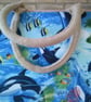 Medium Jute Bag with Killer Whales Fabric Pocket - Image 5