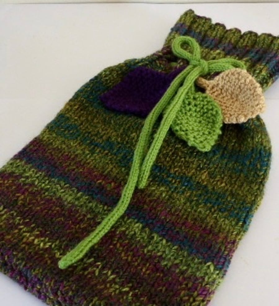 Hand Knitted Hot Water Bottle Cover