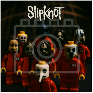 LEGO-Inspired Slipknot Self-Titled Album 5x5" Print (Mounted for 9x9" Frame)