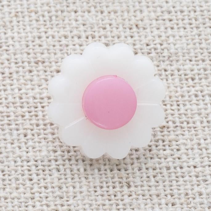 Daisy flower pink buttons for knitting and crochet 15mm