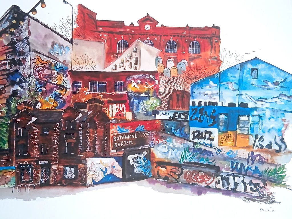 'Concrete jungle'-The baltic triangle Liverpool watercolour print