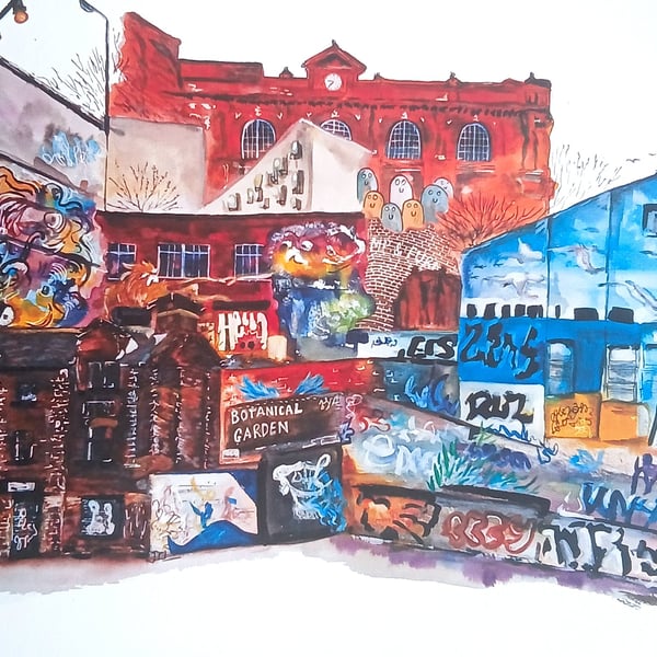 'Concrete jungle'-The baltic triangle Liverpool watercolour print