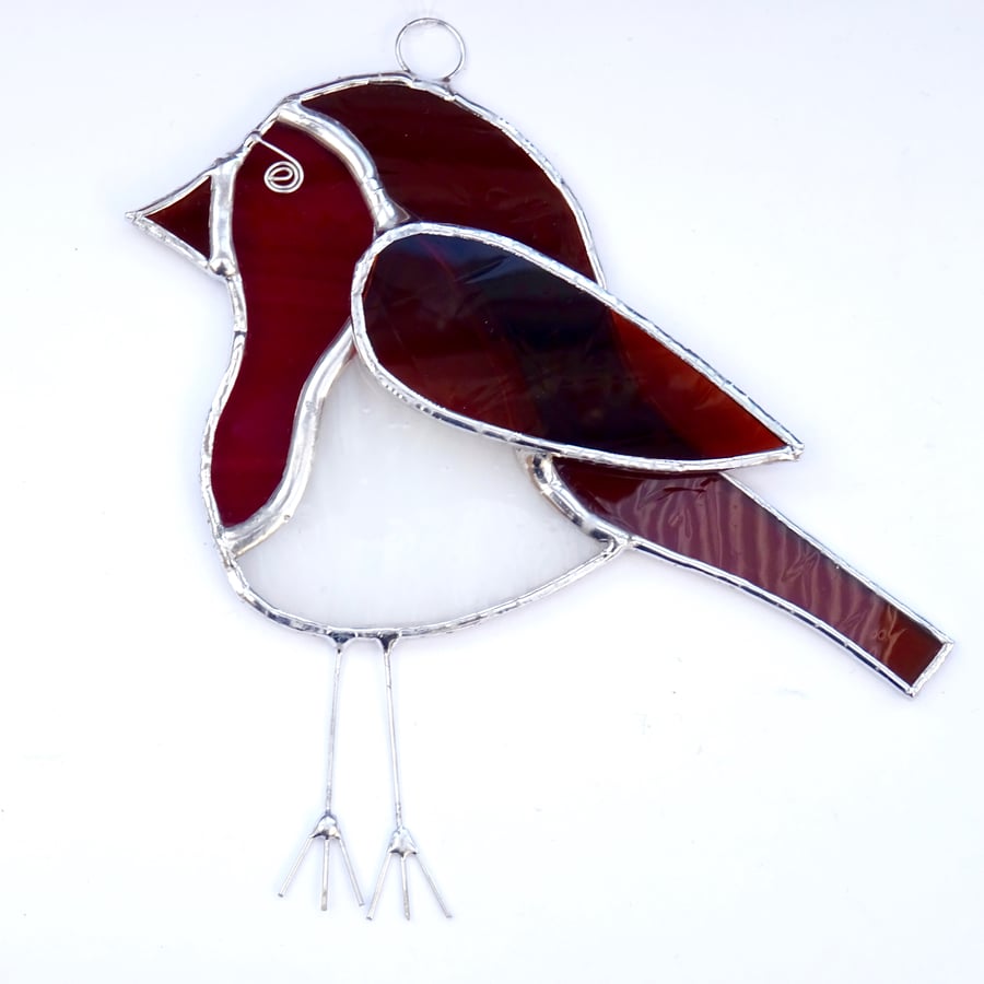 Stained Glass Robin Suncatcher - Handmade Hanging Decoration