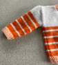 White, orange and peach striped baby jumper - Image 2