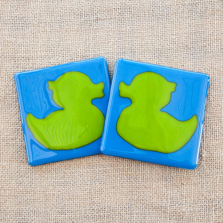 Cute Duckling Fused Glass Coasters