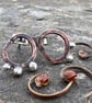 Copper and Silver Mismatched Seed Pod Stud Earrings - Image 6
