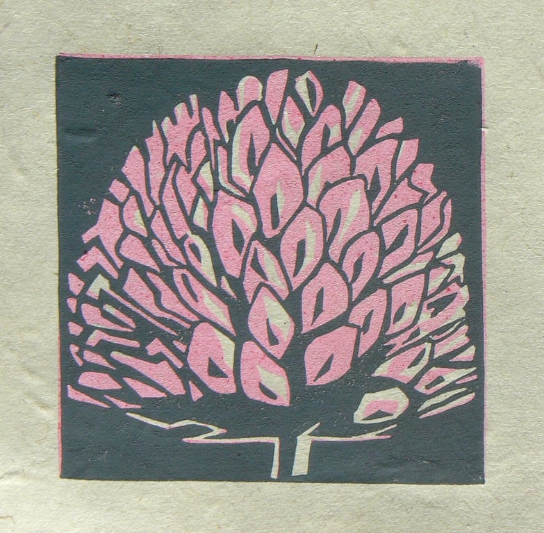 Clover mini linocut print