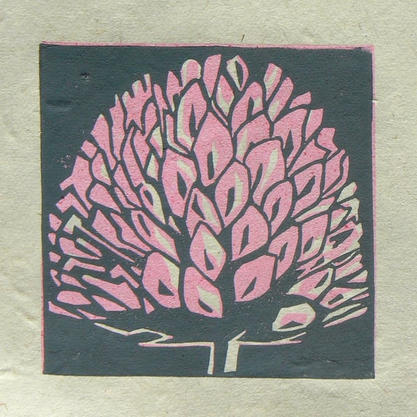 Clover mini linocut print