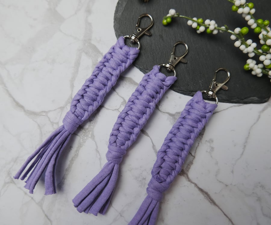 One Mermaid Tail Style Macramé Keyring