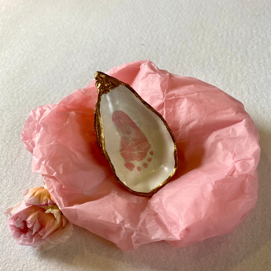 Hand painted and decoupaged shell 