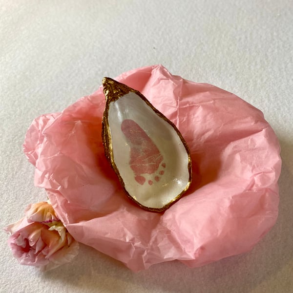 Hand painted and decoupaged shell 