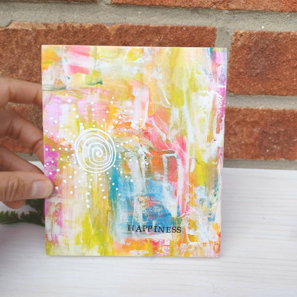 Colourful Acrylic Painting With Doodle Sun Art,  Happiness, Encouragement Gift