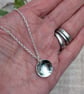Sterling Silver Honeycomb Pattern Disc Necklace - JBJ2074 - Image 2