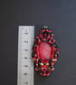 Red Antique Faceted Glass Double Sided Pendant - Image 3