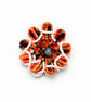 Handmade Halloween Spider Brooch – Ribbon & Bead Design - Image 1