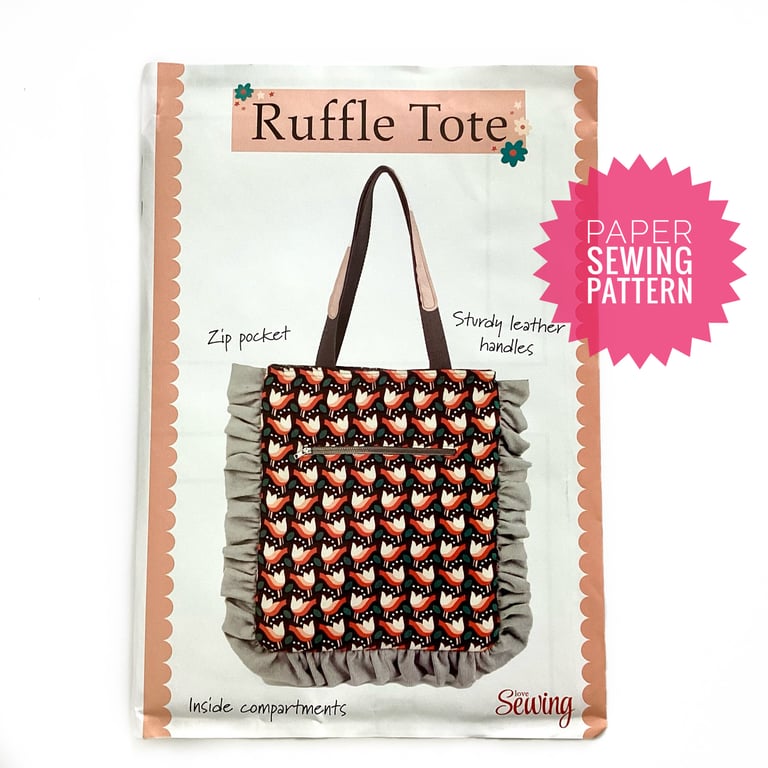 Paper Sewing Pattern, Ruffle Tote, New and Unopened