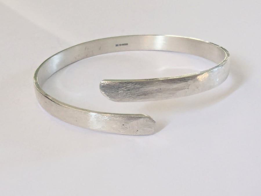 Sterling Silver Bangle, textured design